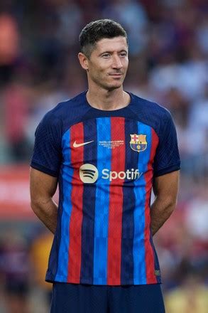 Robert Lewandowski Barcelona Poses Prior Joan Editorial Stock Photo