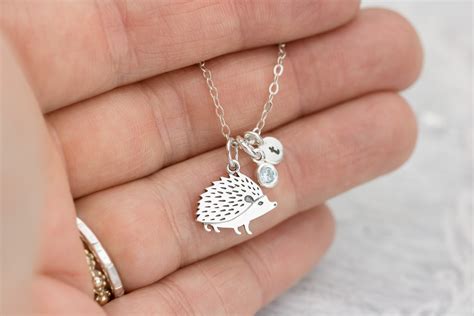 Sterling Silver Hedgehog Necklace Hedge Hog Charm Necklace Etsy