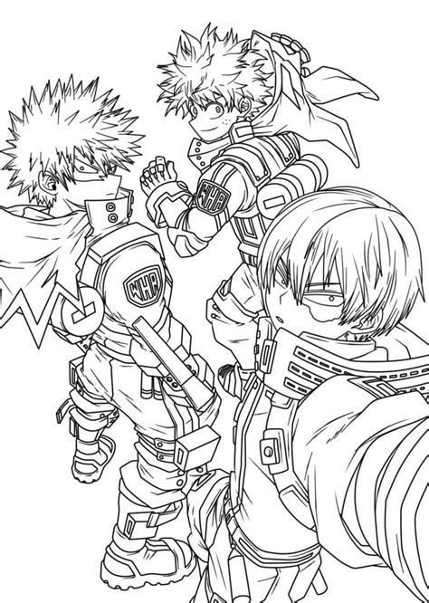 Målarbild Shoto Todoroki Katsuki Bakugo och Izuku Midoriya Skiv ut