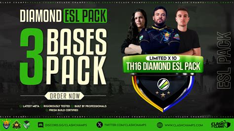 Th Diamond Esl Pro Base Pack Buy Clash Of Clans Base Layouts Clash