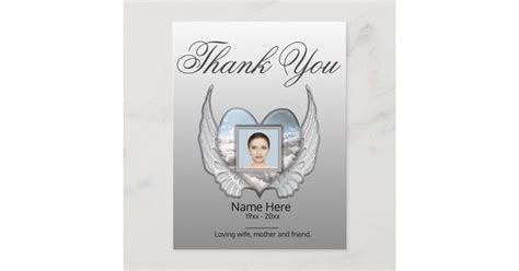 Thank You | Heart Memorial Postcard | Zazzle