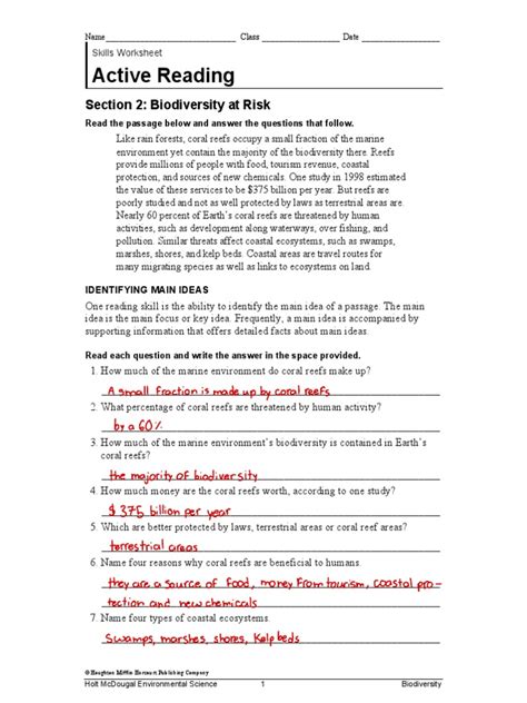 Free Holt Environmental Science Worksheet Download Free Holt Environmental Science Worksheet