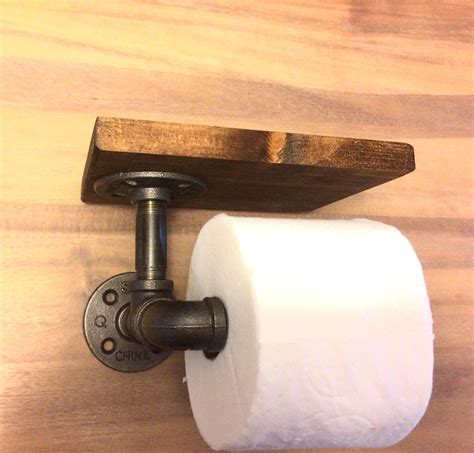 Industrial Pipe Toilet Paper Holder With Shelf Etsy Canada