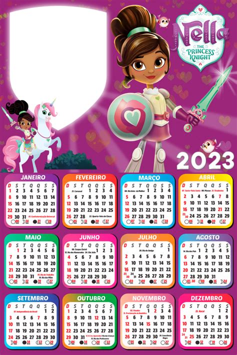 Calendário 2023 Princesa Nella Moldura Png Para Montagem Imagem Legal