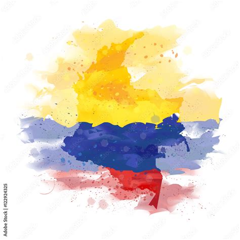 vector map of Colombia Watercolor paint ilustración de Stock Adobe Stock