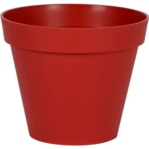 Eda Pot De Fleur Rond Toscane X H Cm L Rouge Rubis