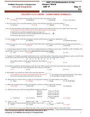 Mathematics In The Modern World Quiz On Measures Of Central Course Hero