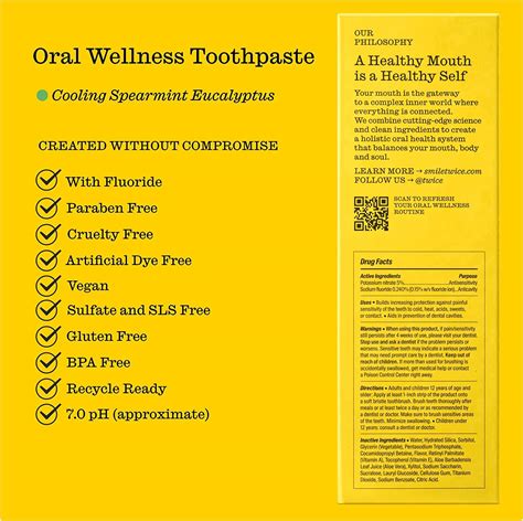 Twice Vegan Toothpaste For Sensitive Teeth Cool Spearmint Eucalyptus