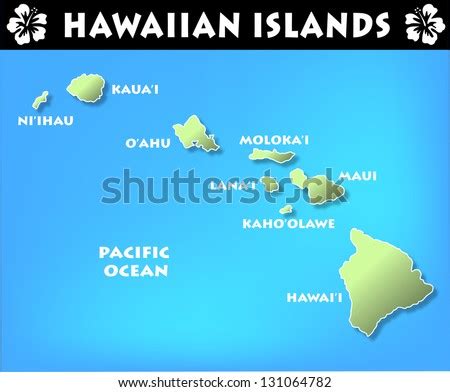 Map Hawaiian Islands Stock Illustration 131064782 - Shutterstock