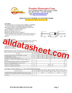 HV03-12-LFR Datasheet(PDF) - Frontier Electronics.