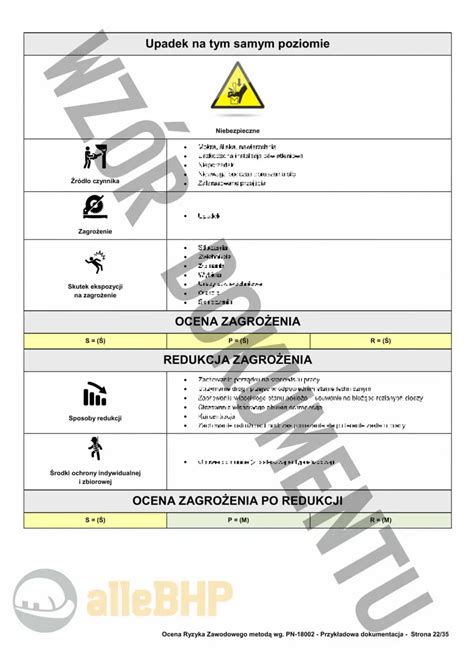 Jak Wygl Da Ocena Ryzyka Zawodowego Przyk Adowa Dokumentacja Sklep