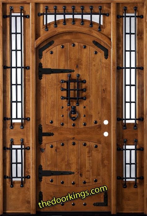 Knotty Alder Exterior Entry Door With Sidelights And Transom Vienna Doors And Wood Doors