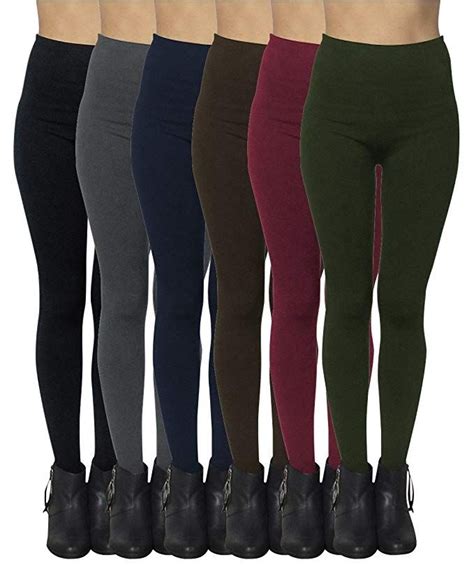 6 Pack Seamless Fleece Lined Leggings For Women Winter Workout