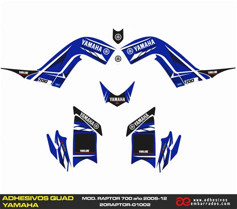 Adhesivos Yamaha Raptor R Azul Adhesivosembarrados