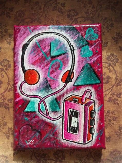 Original Retro 80s Style Painting totally Awesome Tunes Handpainted ...