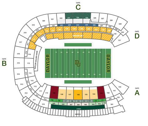 Baylor University || Bear Foundation || McLane Stadium Seating Levels