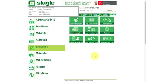 Siagie Registro De Evaluación 2021 Youtube