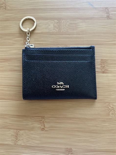 Coach Mini Skinny Id Card Case Wallet Leather Gem