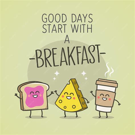 Premium Vector | Good Days start with a breakfast quote phrase