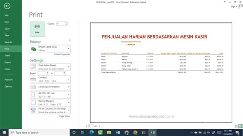 Cara Print Dokumen Di Ms Excel Agar Tidak Terpotong