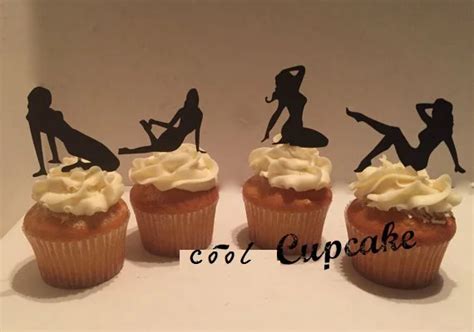 Sexy Pin Up Silhouette Cupcake Toppers Food Picks Bridal Shower