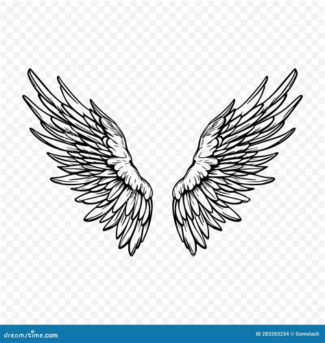 Vintage Angel Wings Template Cartoon Vector | CartoonDealer.com #209716869