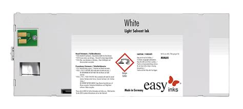 Easy Inks Ml White Solvent Ink Cartridges For Mimaki Jv Cjv Series