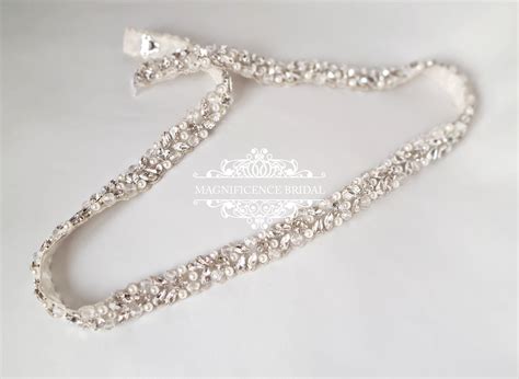 Pearl Bridal Belt Pearl Belt Bridal Belt Thin Bridal Belt - Etsy Ireland