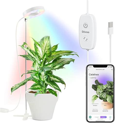 Diivoo Bluetooth Grow Light For Indoor Plant Full Spectrum Growth Lamp Smart Led Growing