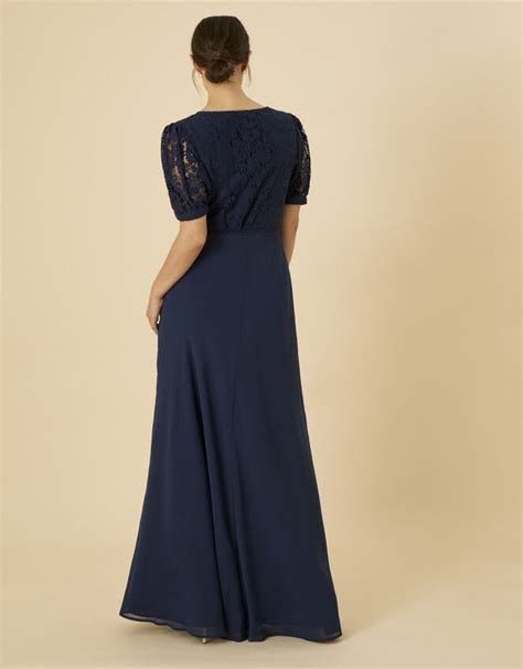 Laura Lace Maxi Dress Blue Dresses Monsoon Global