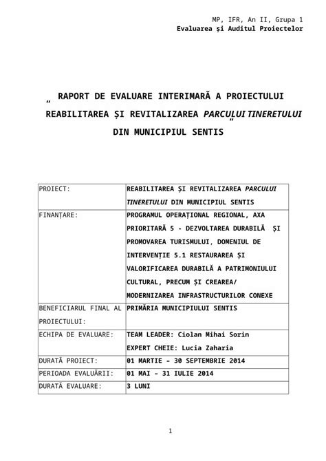 Doc Eap Dosar Proiect Raport De Evaluare Dokumen Tips