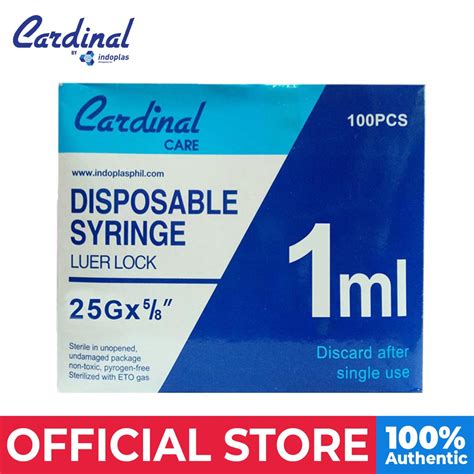 Indoplas G Cardinal Care Disposable Syringe Luer Slip Ml Box Of