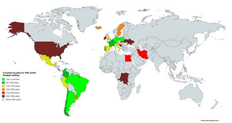 [6460x3455] Countries By Place In Fifa World Football Ranking As Of