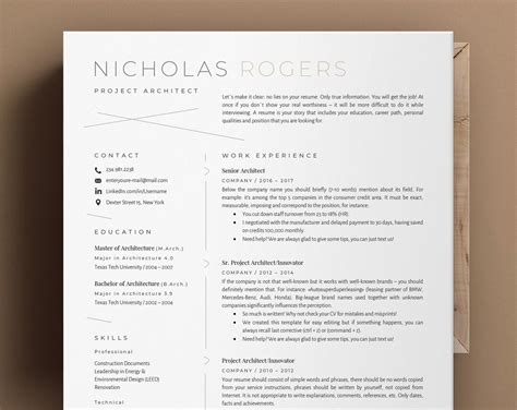 Buy Resume Templates Architect Cv Template Architectural Resume Online