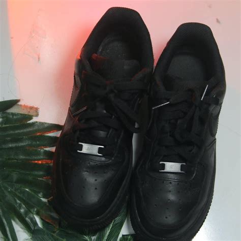 Name: Nike Af1 Black size 5youth/6.5womens... - Depop