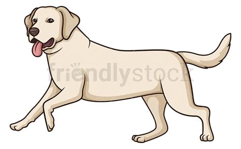 Labrador Retriever Running Cartoon Clipart Vector Friendlystock