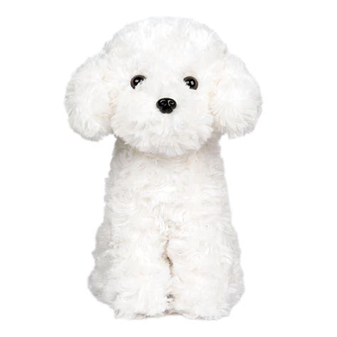 WEIGEDU White Toy Poodle Stuffed Animal, Bichon Frise Maltese Dog Puppy