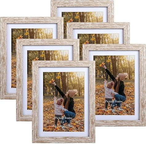 EXYGLO Cadre Photo 15x20 Cm Lot De 6 Avec Passe Partout Pour 13x18 Cm