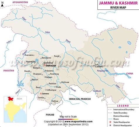 Jammu and Kashmir River Map