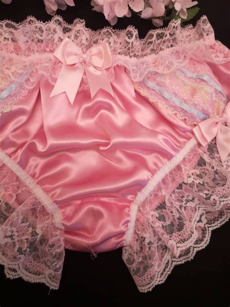Baby Pink Bikini Panties Frilly Sissy Knickers Slippery Etsy