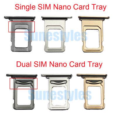 New Oem Single Dual Nano Sim Card Tray Holder Cover For Apple Iphone Xs