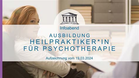 Ausbildung zum Heilpraktiker für Psychotherapie Aufzeichnung vom