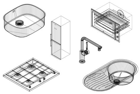 Stoves Sinks And Refrigerators Downloadable Cad Blocks For Kitchen