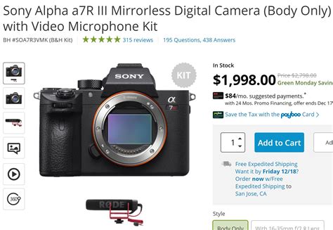 New Lowest Price – Sony a7R III for $1,998 ! | Sony Rumors