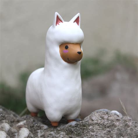 Cute Alpaca Figurine Hand Painted Resin Figure Model Etsy