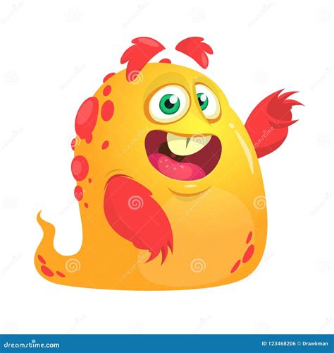 Cartoon Blob Monster. Halloween Vector Illustration Of Excited Monster ...