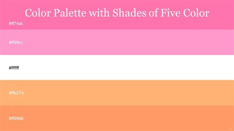 Color Palette With Five Shade Hot Pink Carnation Pink White Macaroni