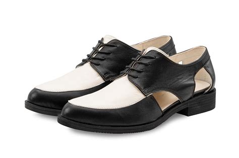 Black And White Womens Comfortable Flat Oxford Shoes Etsy