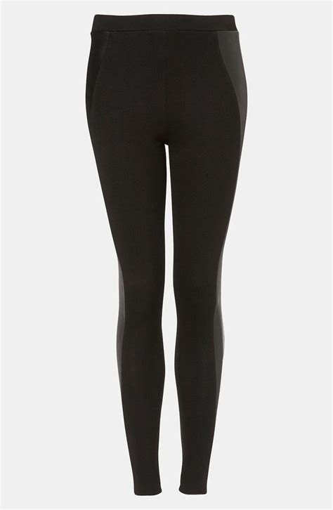 Topshop Faux Leather Panel Leggings Nordstrom