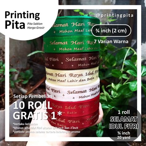 Jual Pita Lebaran Idul Fitri Inch Roll Yard Pita Satin